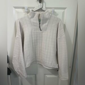 Lululemon grid fleece half zip engineered sinker jacquard light ivory XS/S
